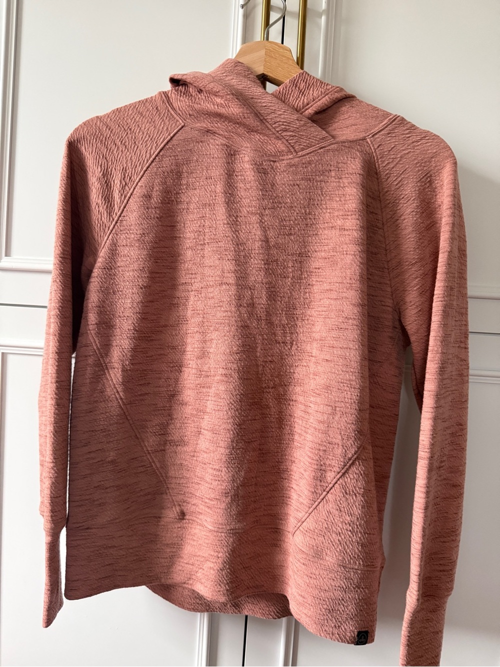Prana Hooded Crew Sweater in Dusty Rose